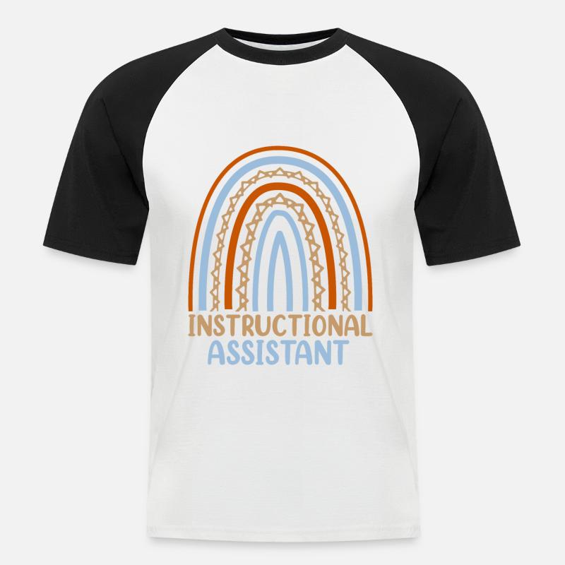 Conception d’assistant d’enseignement pour l’enseignement - T-shirt baseball manches courtes Homme - blanc/noir