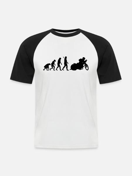 Speedway - Männer Baseball-T-Shirt - Weiß/Schwarz