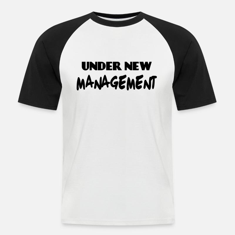 Under new Management - Männer Baseball-T-Shirt - Weiß/Schwarz