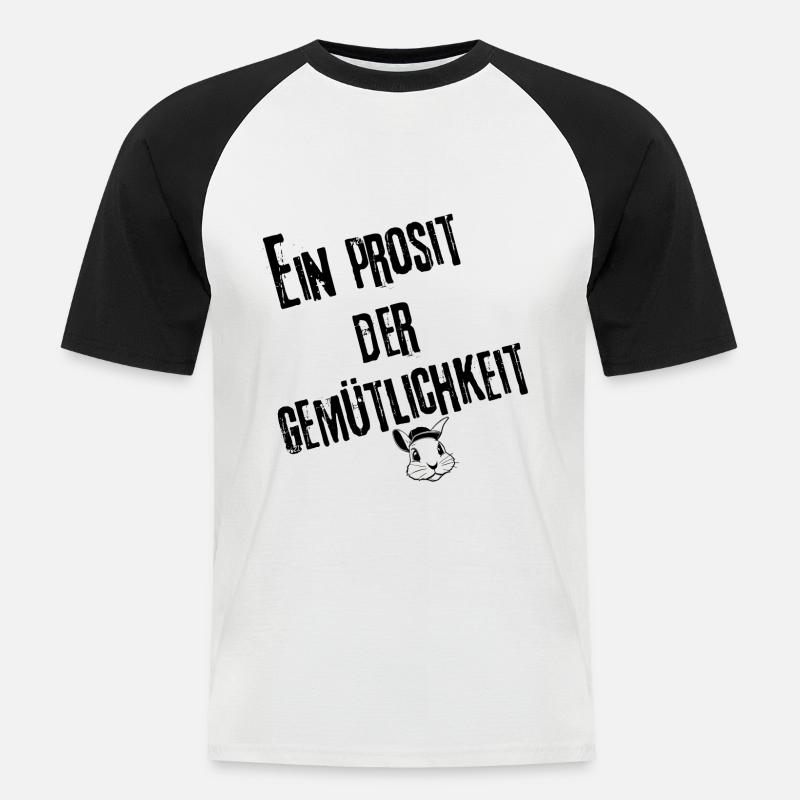 Ein Prosit Style | Redewendung - Männer Baseball-T-Shirt - Weiß/Schwarz