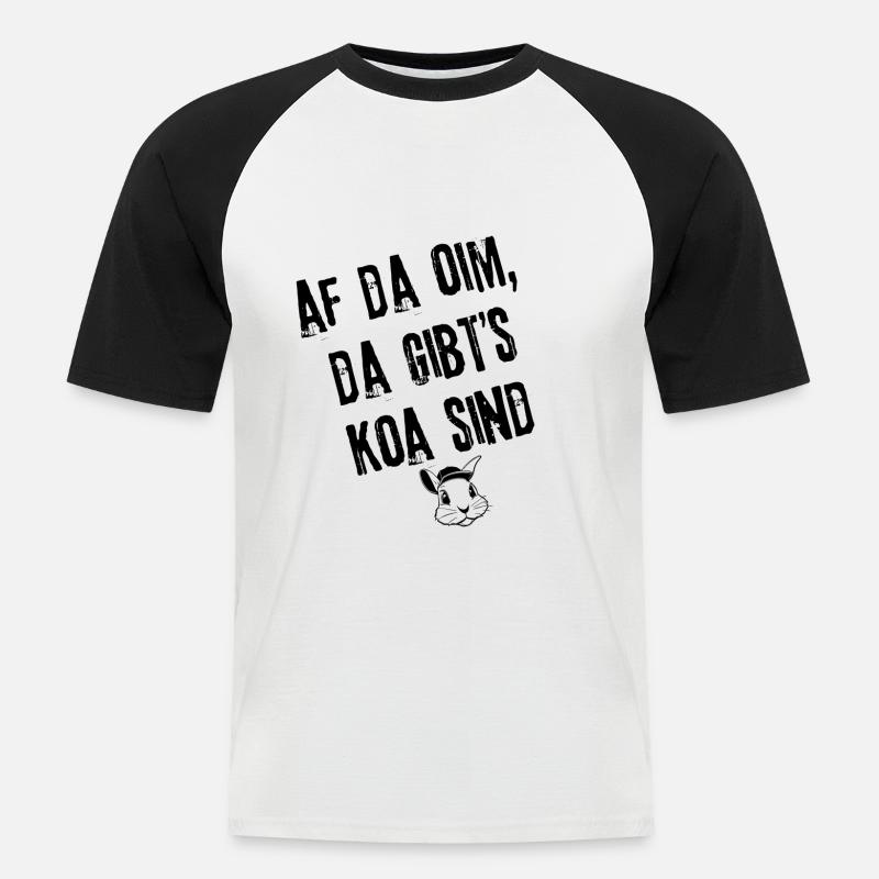 OimOhneSünd | Redewendung - Männer Baseball-T-Shirt - Weiß/Schwarz