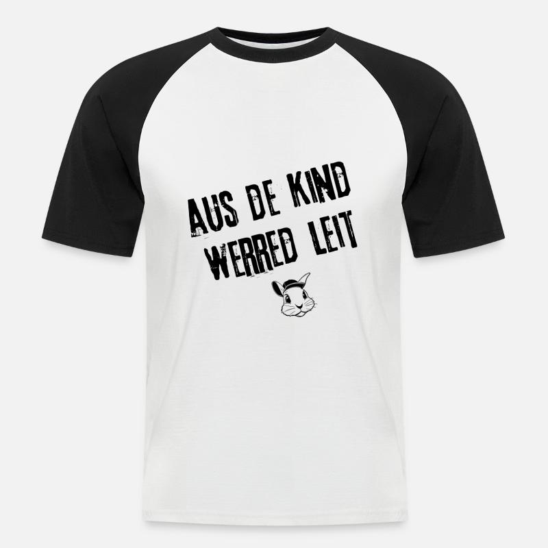 Leitwerdung | Redewendung - Männer Baseball-T-Shirt - Weiß/Schwarz