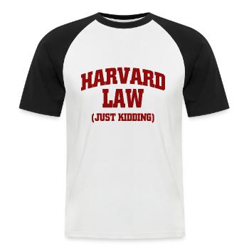 Law quote graphic - Men's Baseball T-Shirt - white/black - Front - Nik (191cm)