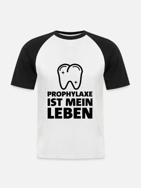 Zahnarzt Zahnärztin - Männer Baseball-T-Shirt - Weiß/Schwarz