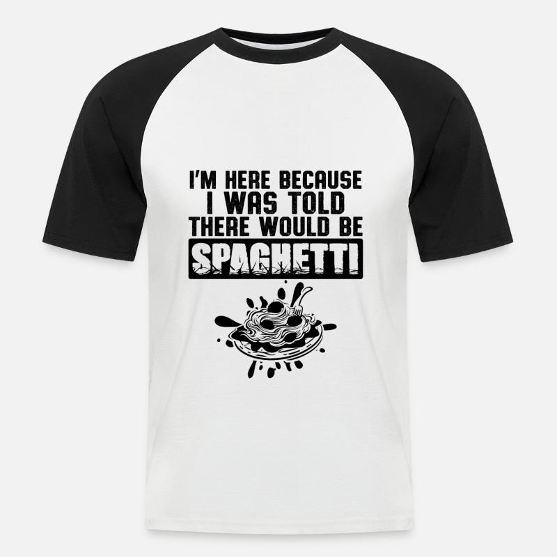 spaghetti pasta - Kortärmad basebolltröja herr - vit/svart