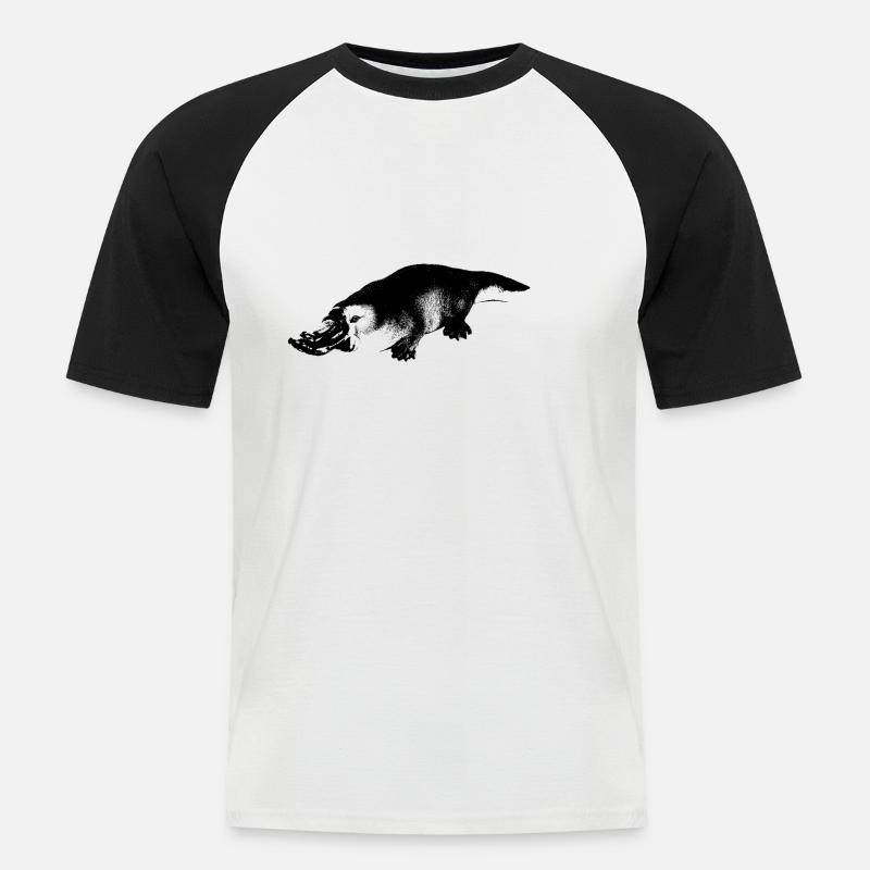 Platypus - Männer Baseball-T-Shirt - Weiß/Schwarz