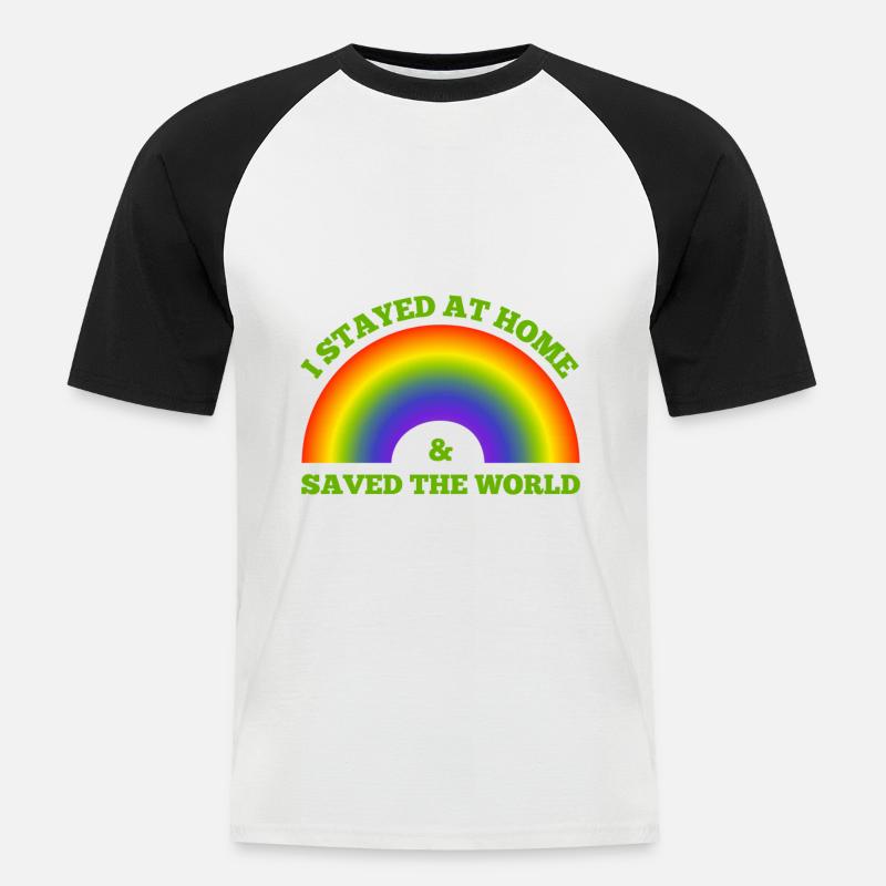 Regenbogen, Regenbogen, Regenbogen, Regenbogen, Regenbogen - Männer Baseball-T-Shirt - Weiß/Schwarz