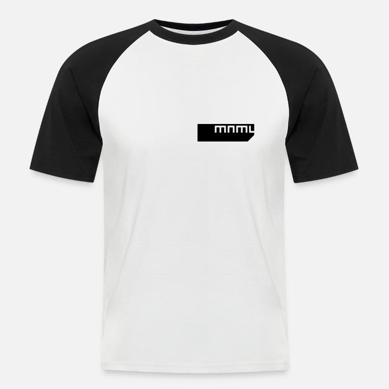 minimal | mnml - Männer Baseball-T-Shirt - Weiß/Schwarz