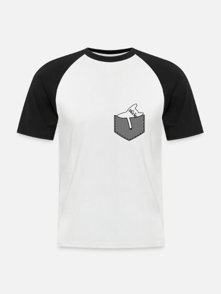 Cat in the bag - Men's Baseball T-Shirt - white/black