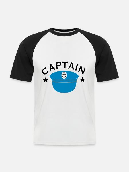 Kapitän - Men's Baseball T-Shirt - white/black