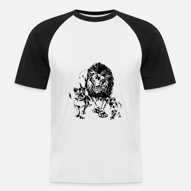 leoni - Maglia da baseball a manica corta da uomo - bianco/nero