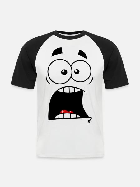 Shocked - Men's Baseball T-Shirt - white/black