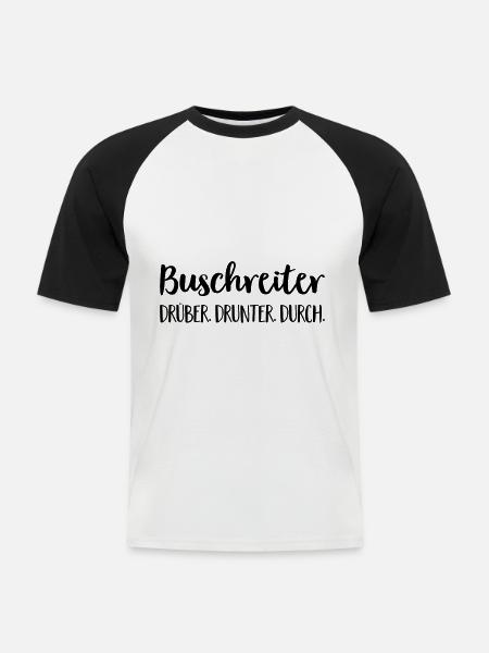 Buschreiter - Männer Baseball-T-Shirt - Weiß/Schwarz