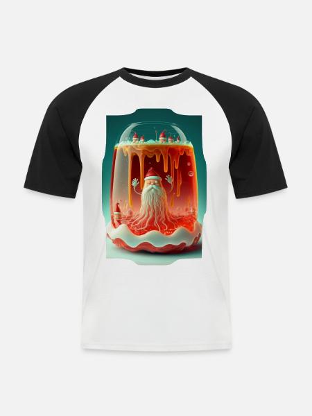 Gelee-Weihnachtsmann - Männer Baseball-T-Shirt - Weiß/Schwarz