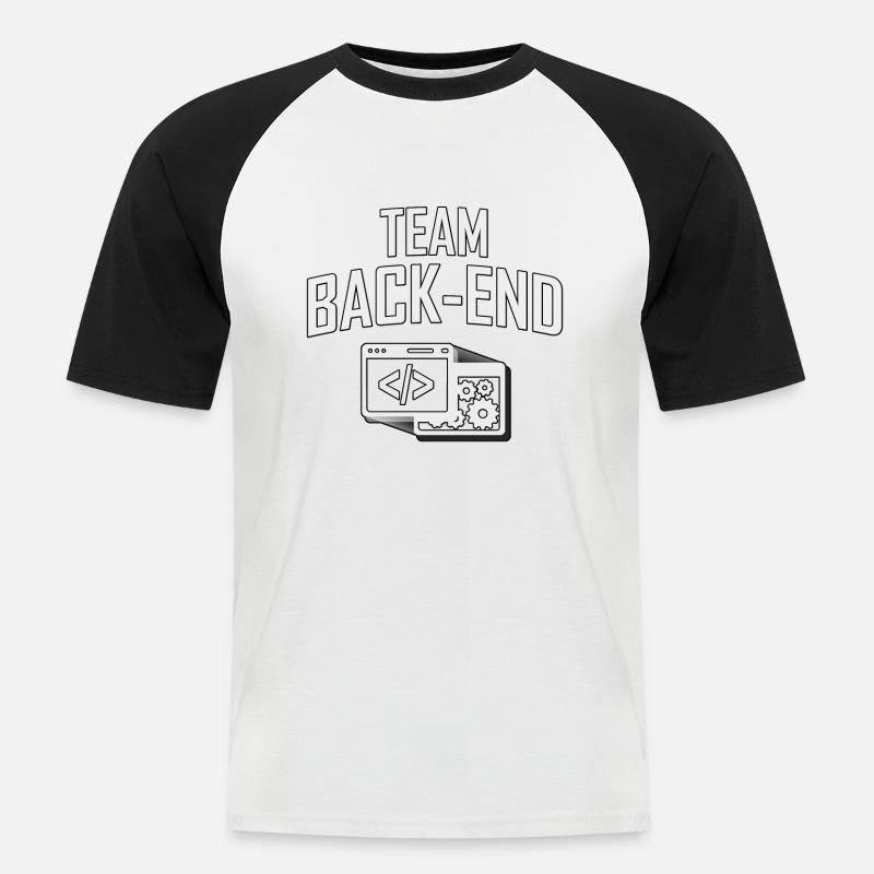 TEAM BACK-END, programmeurs, codeurs, informaticiens - T-shirt baseball manches courtes Homme - blanc/noir