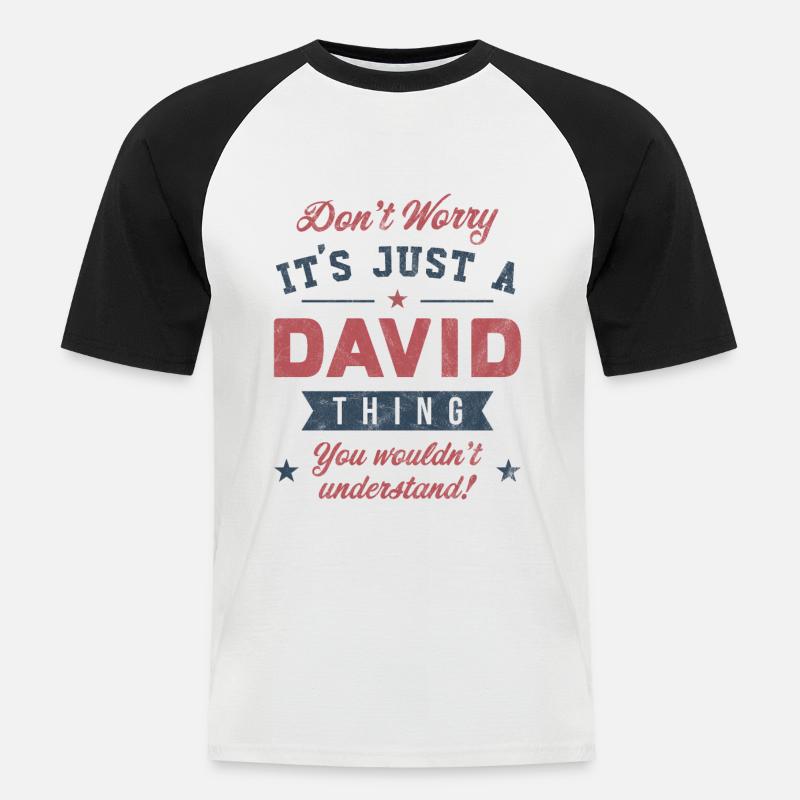 Es ist eine David-Sache - Männer Baseball-T-Shirt - Weiß/Schwarz