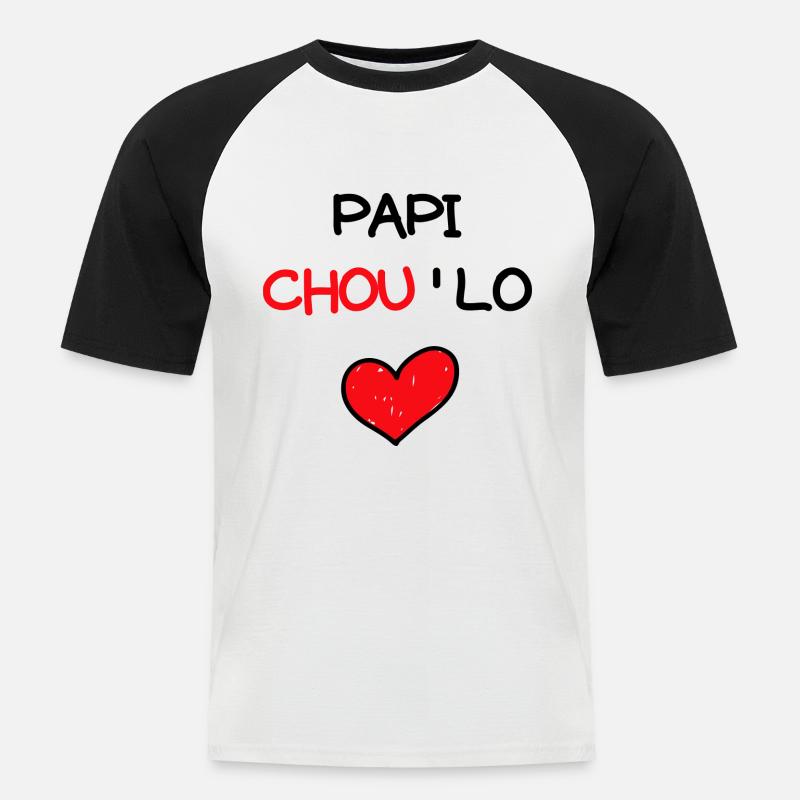 Papi Chou'Lo - Papi chulo - T-shirt baseball manches courtes Homme - blanc/noir