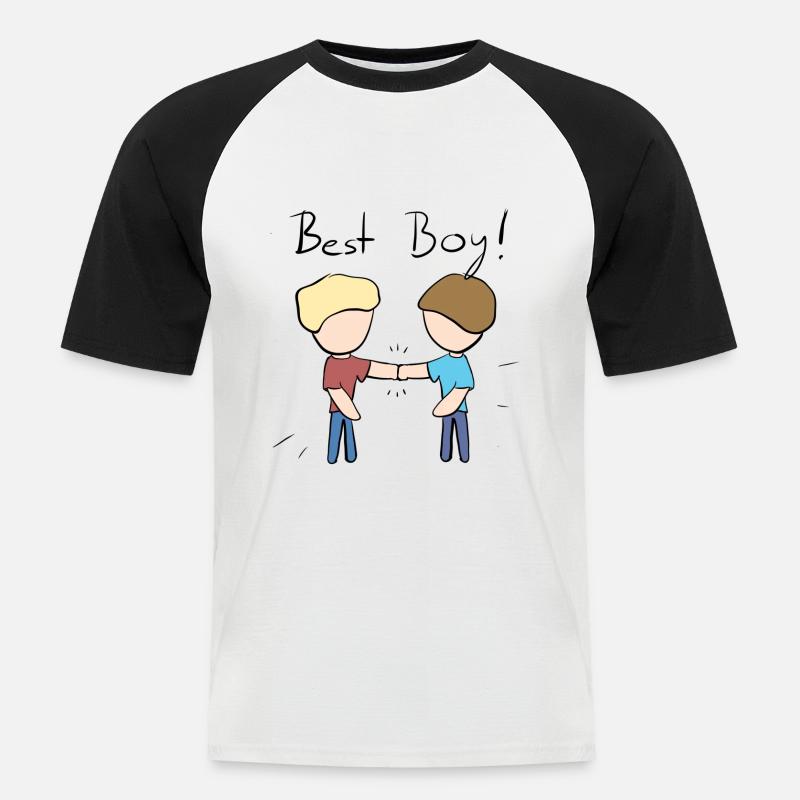bester Junge Kumpels Freunde Freundschaft - Männer Baseball-T-Shirt - Weiß/Schwarz