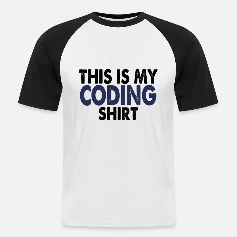 Coding Nerd Computer programmieren - Männer Baseball-T-Shirt - Weiß/Schwarz