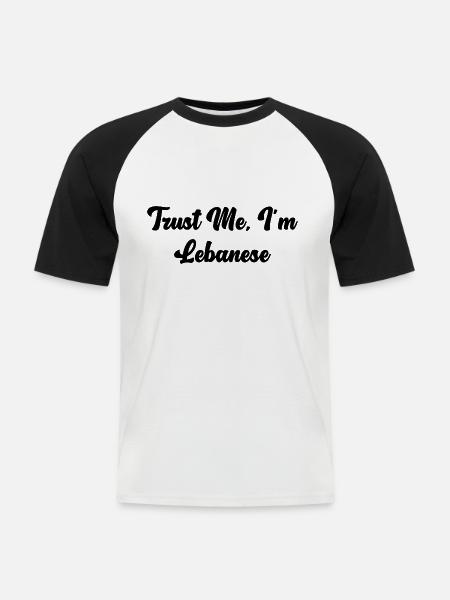 Croyez-moi, je suis libanais - T-shirt baseball manches courtes Homme - blanc/noir