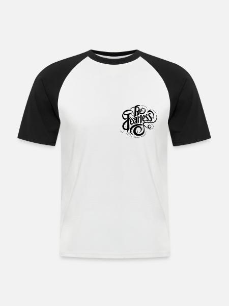 be fearless5 - Männer Baseball-T-Shirt - Weiß/Schwarz