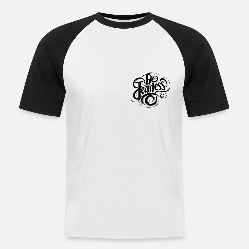 N’ayez peur de rien5 - T-shirt baseball manches courtes Homme - blanc/noir