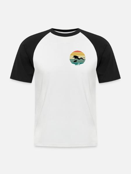 Diver and turtle - Männer Baseball-T-Shirt - Weiß/Schwarz