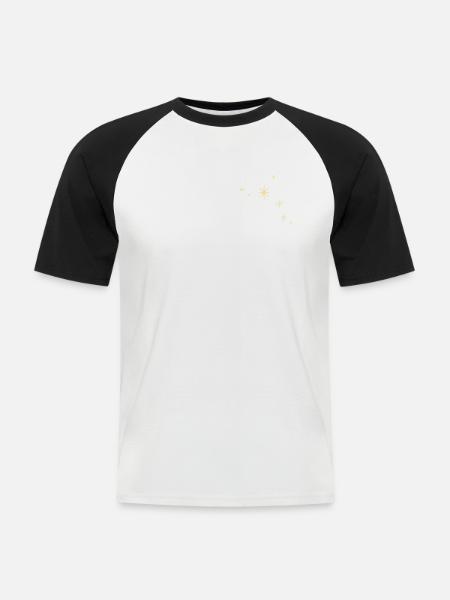 Sterne — Kleine Lichter am Himmel - Männer Baseball-T-Shirt - Weiß/Schwarz