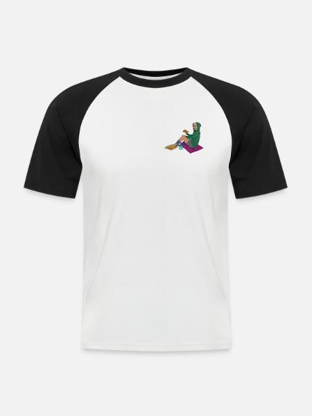 Kater Boy - Männer Baseball-T-Shirt - Weiß/Schwarz