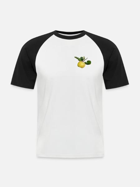 Quitte - Männer Baseball-T-Shirt - Weiß/Schwarz