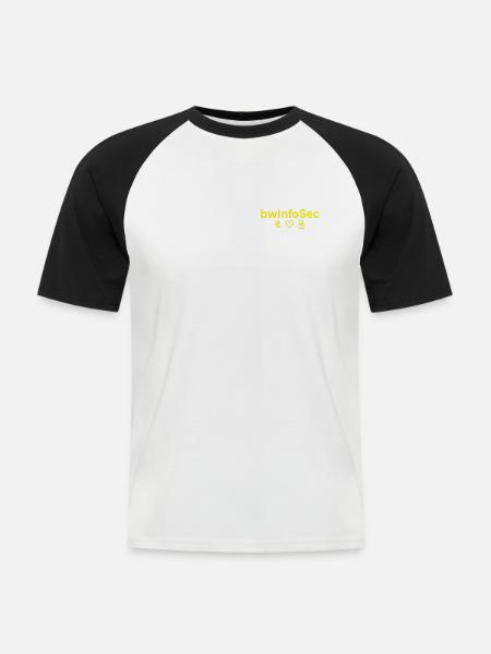 bwInfoSec - Education loves - yellow - Männer Baseball-T-Shirt - Weiß/Schwarz