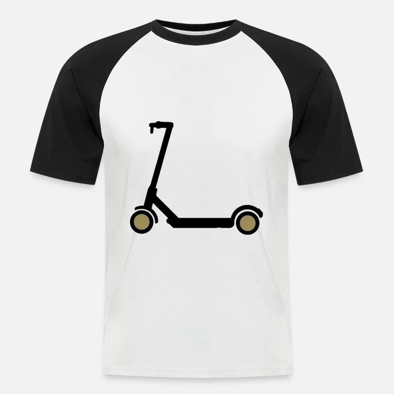 E-Scooter Eroller Comicdesign Geschenkidee - Männer Baseball-T-Shirt - Weiß/Schwarz