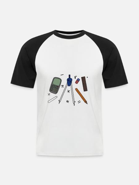 Mathelehrer - Männer Baseball-T-Shirt - Weiß/Schwarz