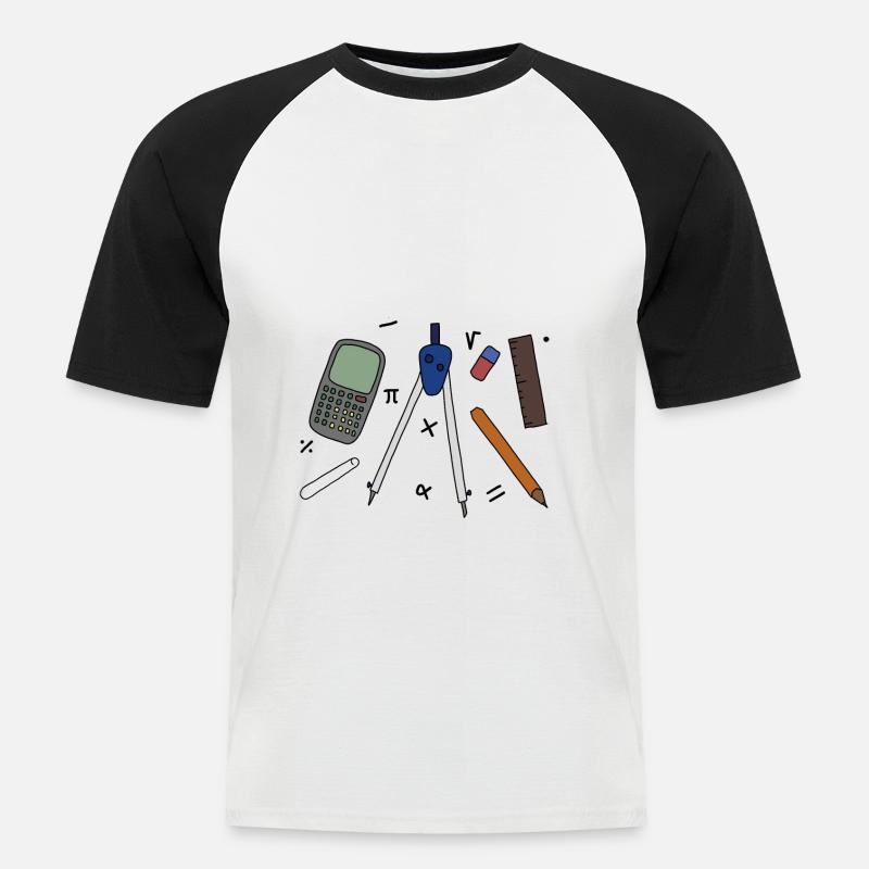 Mathelehrer - Männer Baseball-T-Shirt - Weiß/Schwarz