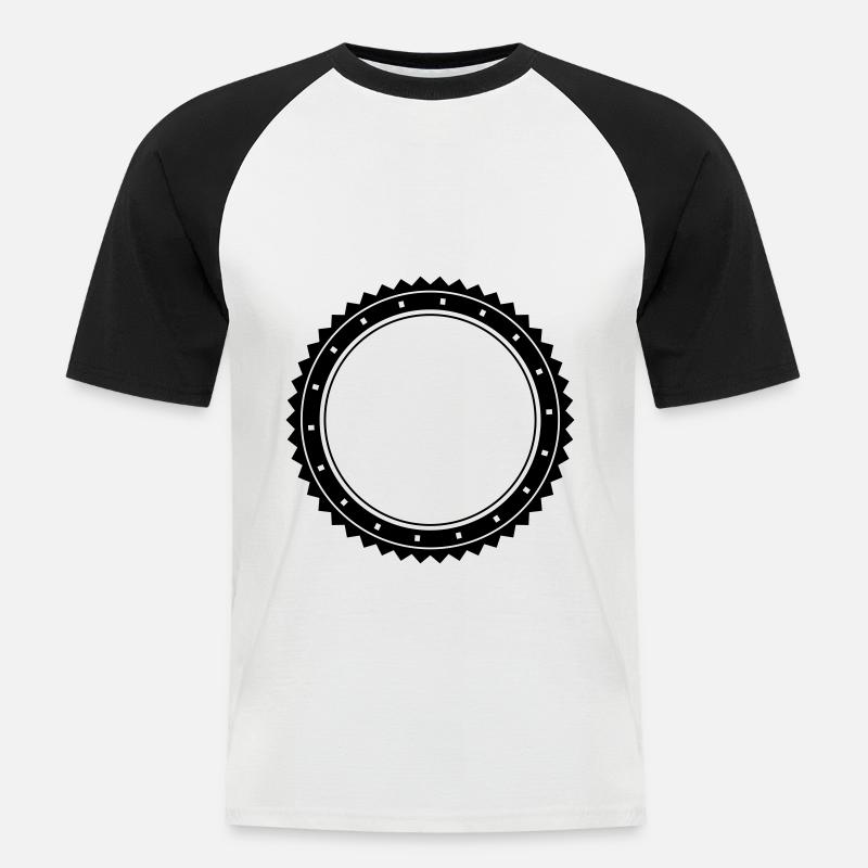 kreis emblem - Männer Baseball-T-Shirt - Weiß/Schwarz
