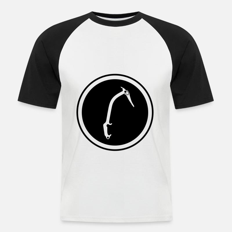 Kletterausrüstung eispickel - Männer Baseball-T-Shirt - Weiß/Schwarz