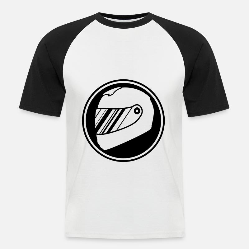Course de barre de course - T-shirt baseball manches courtes Homme - blanc/noir