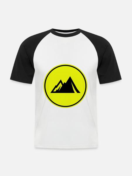 Mountains mountains icon - Men's Baseball T-Shirt - white/black