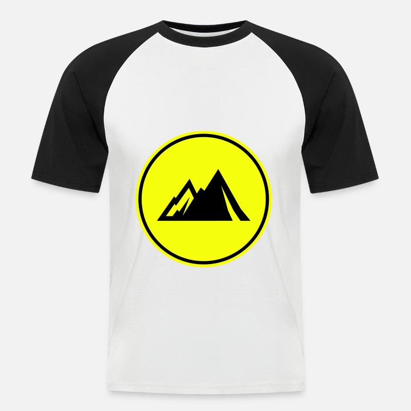 Berge Mountains icon - Männer Baseball-T-Shirt - Weiß/Schwarz