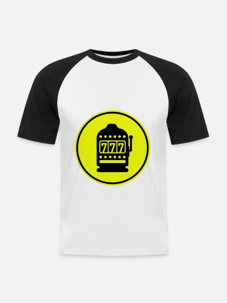 Einarmiger bandit Silhouette icon - Männer Baseball-T-Shirt - Weiß/Schwarz