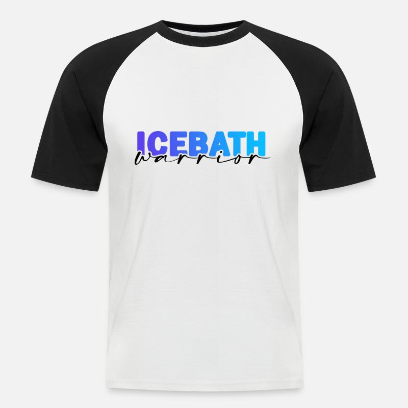 Eisbader "Winterschwimmer" eiskaltes Eisbad - Männer Baseball-T-Shirt - Weiß/Schwarz