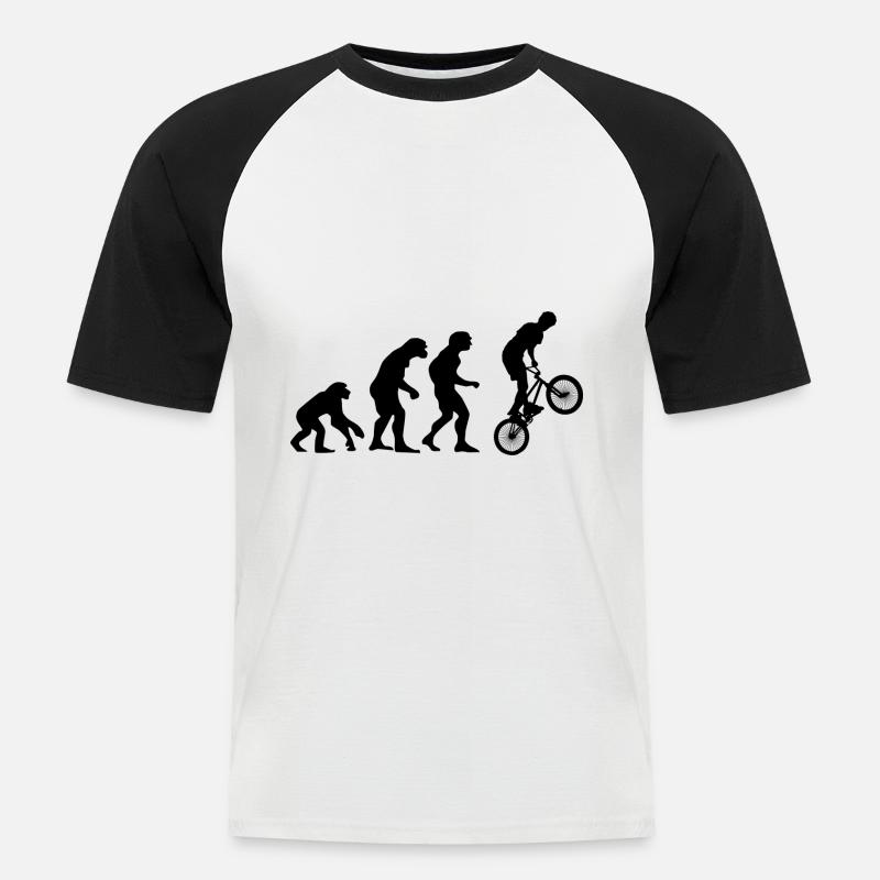 BMX - Evolution - Männer Baseball-T-Shirt - Weiß/Schwarz