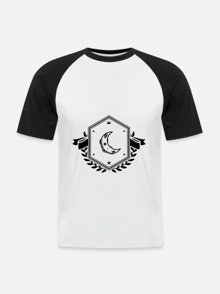 Mond Icon wappen - Männer Baseball-T-Shirt - Weiß/Schwarz