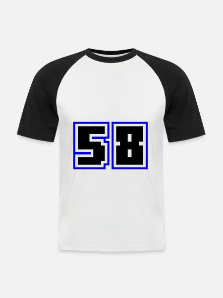58 number symbol - Men's Baseball T-Shirt - white/black