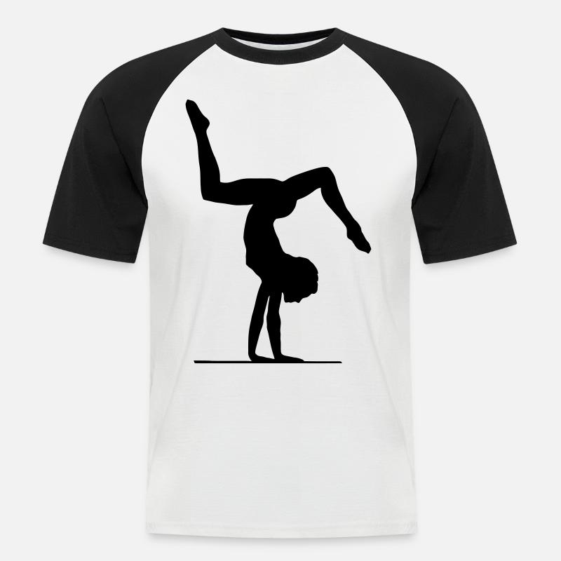 Kunst & Bodenturnen - Männer Baseball-T-Shirt - Weiß/Schwarz