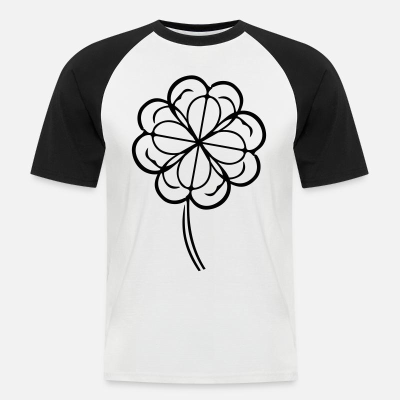 Kleeblatt Symbol - Männer Baseball-T-Shirt - Weiß/Schwarz
