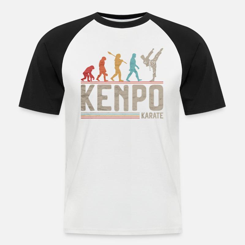 Kenpo Karate Evolution Kampfkünste Evolution - Männer Baseball-T-Shirt - Weiß/Schwarz