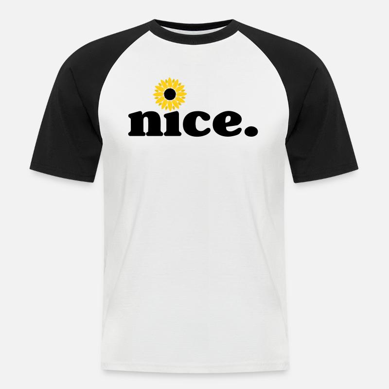 NICE - Männer Baseball-T-Shirt - Weiß/Schwarz