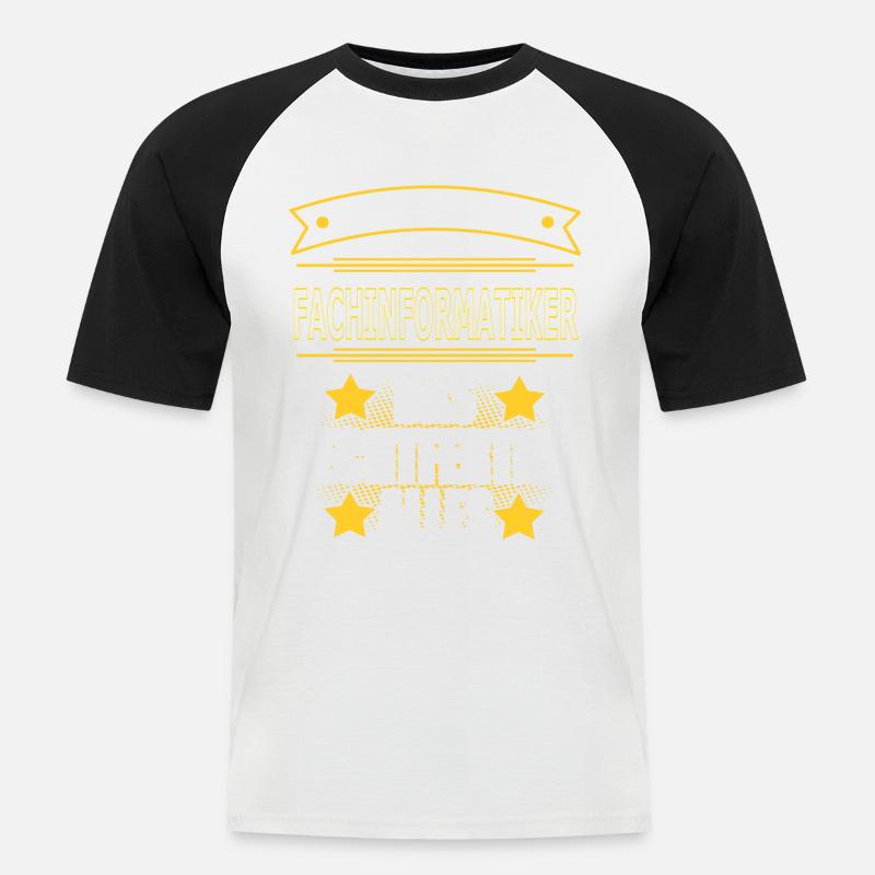 FACHINFORMATIKER - Männer Baseball-T-Shirt - Weiß/Schwarz