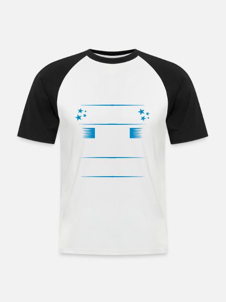 FLUGLOTSE - Männer Baseball-T-Shirt - Weiß/Schwarz